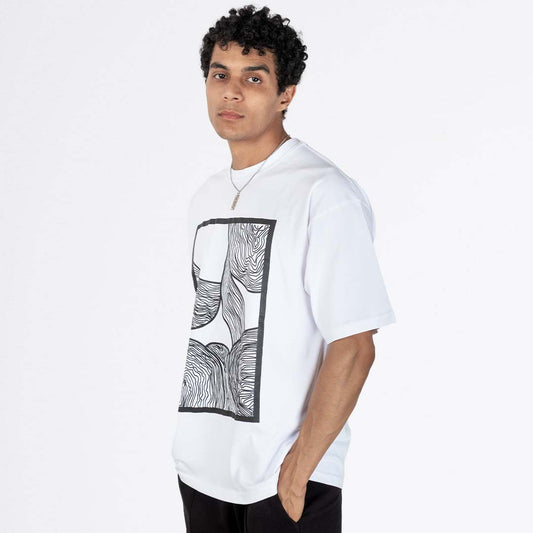 Oversized t-shirt with graphic in white