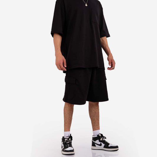 cargo jersey short in black